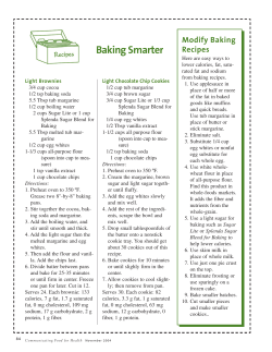 Baking Smarter - Food and Health Communications