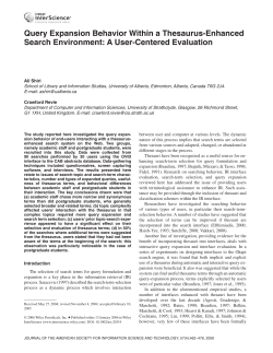 Query expansion behavior within a thesaurus