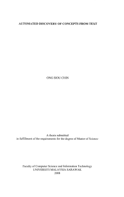AUTOMATED DISCOVERY OF CONCEPTS FROM TEXT ONG SIOU
