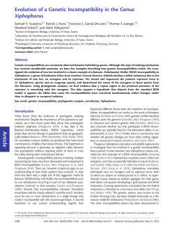 Article Evolution of a Genetic Incompatibility in