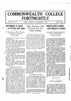 commonwealth college fortnightl y - University of Arkansas Libraries