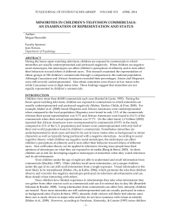 minorities in children`s television commercials: an examination of