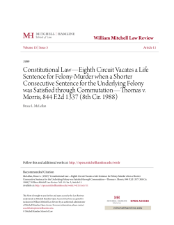 Constitutional Law&mdash;Eighth Circuit Vacates a Life Sentence for
