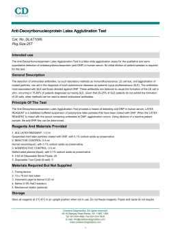 Anti-Deoxyribonucleoprotein Latex Agglutination Test