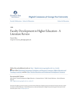 Faculty Development in Higher Education