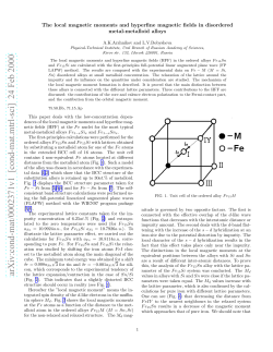 The local magnetic moments and hyperfine magnetic fields in
