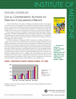 (IOM) Report: Local Government Actions to Prevent Childhood Obesity