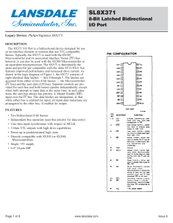 Philips / Signetics SL8X371 - Datasheet
