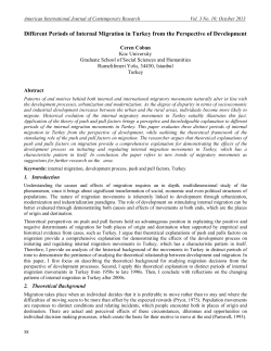 Different Periods of Internal Migration in Turkey from the Perspective