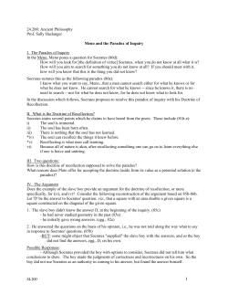 Meno and the Paradox of Inquiry