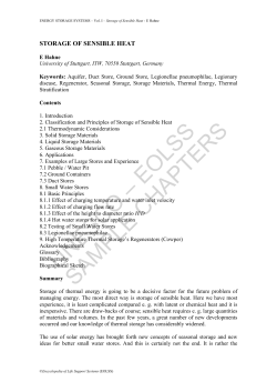 Storage of Sensible Heat