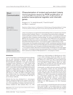 Characterization of virulent and avirulent Listeria monocytogenes