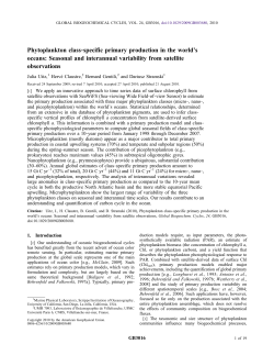 Phytoplankton class‐specific primary production in the world`s oceans