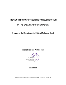 The Contribution of Culture to Regeneration in the UK