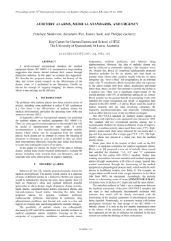 Auditory Alarms, Medical Standards, and Urgency