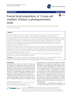 Frontal facial proportions of 12-year