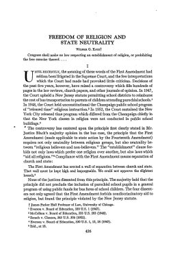 Freedom of Religion and State Neutrality