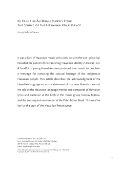 Ke Kani a ke Au Mauli Hawai`i Hou