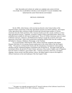 The Transplantation of African Americans and Cotton Culture to