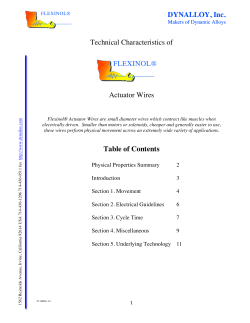Technical Characteristics of Flexinol® Actuator Wires