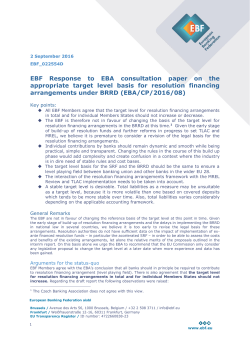 EBF Response to EBA consultation paper on the appropriate target