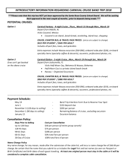 INTRODUCTORY INFORMATION REGARDING CARNIVAL