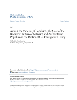 Amidst the Varieties of Populism - Digital Commons @ RIC