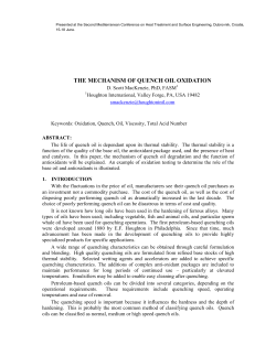 the mechanism of quench oil oxidation