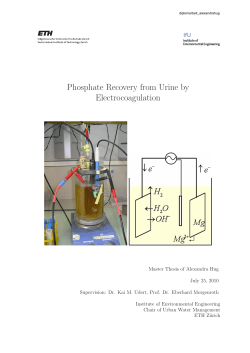 Phosphate Recovery from Urine by Electrocoagulation