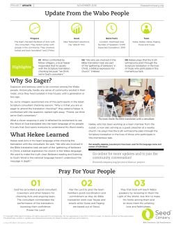 Update From the Wabo People Pray For Your People Why So Eager