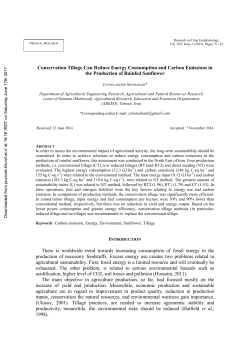 Conservation Tillage Can Reduce Energy Consumption and Carbon