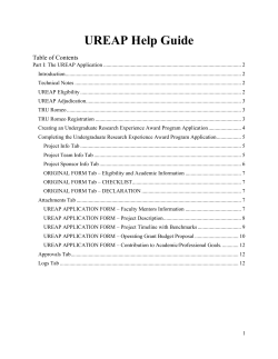 UREAP Help Guide - Thompson Rivers University