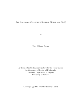The Algebraic Collective Nuclear Model and SO(5) by Peter Shipley