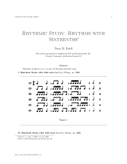 Rhythmic Study: Rhythms with Sixteenths
