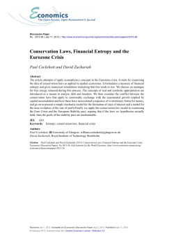 Conservation Laws, Financial Entropy and the Eurozone Crisis