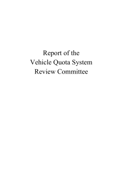 Report of the Vehicle Quota System Review Committee