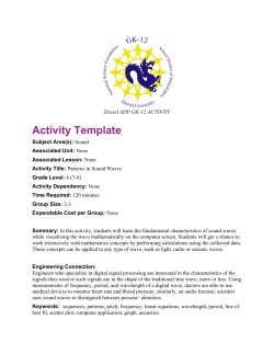 Pattern In Sound Waves Activity