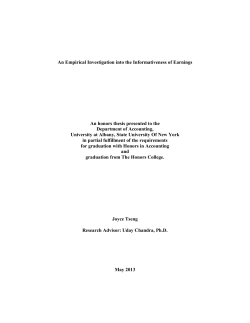 An Empirical Investigation into the Informativeness of Earnings An