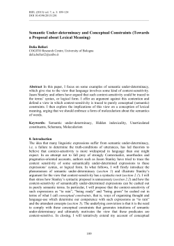 Semantic Under-determinacy and Conceptual Constraints (Towards