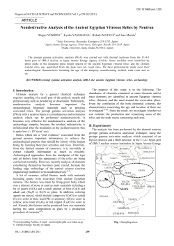 Nondestructive Analysis of the Ancient Egyptian Vitreous Relics by