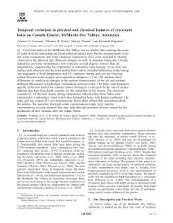 Temporal variations in physical and chemical features of