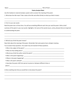 Poetry Analysis Worksheet