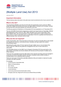 Crown Lands (Multiple Land Use) Act 2013