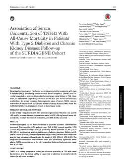 Association of Serum Concentration of TNFR1 With