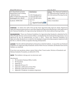 National Guidelines for Apprenticeship Standards