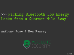 Picking Bluetooth Low Energy Locks from a Quarter Mile
