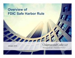 Overview of FDIC Safe Harbor Rule