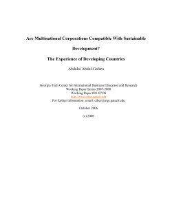 Are Multinational Corporations Compatible with Sustainable