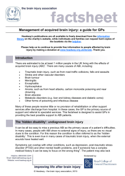 Management of acquired brain injury: a guide for GPs