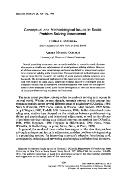 Conceptual and Methodological Issues in Social Problem